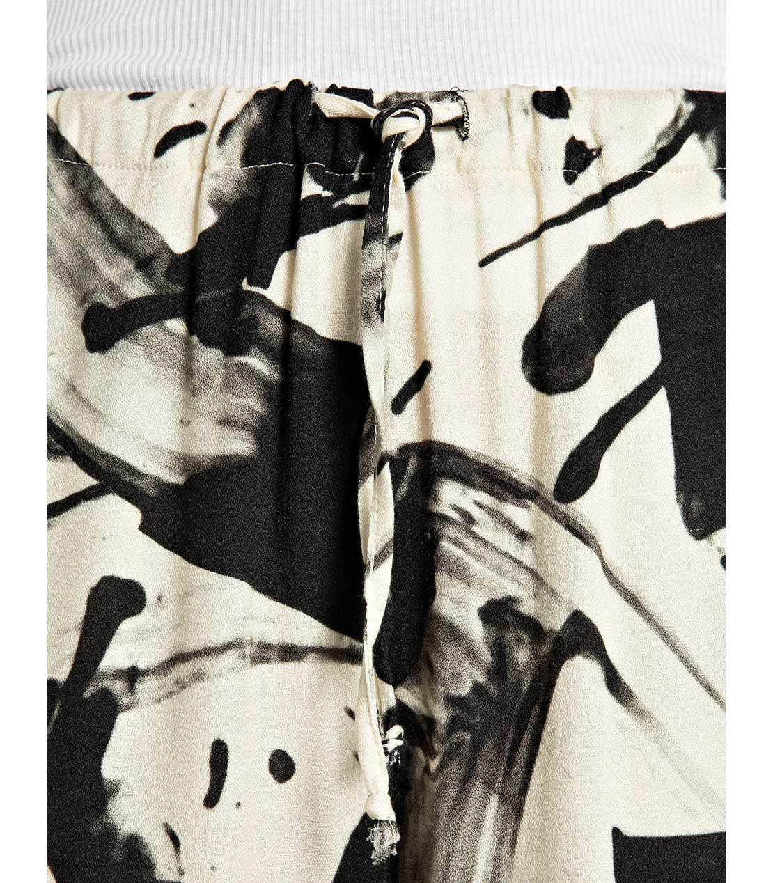 アブストラクトプリントワイドパンツ 詳細画像 ブラックアイボリー 4